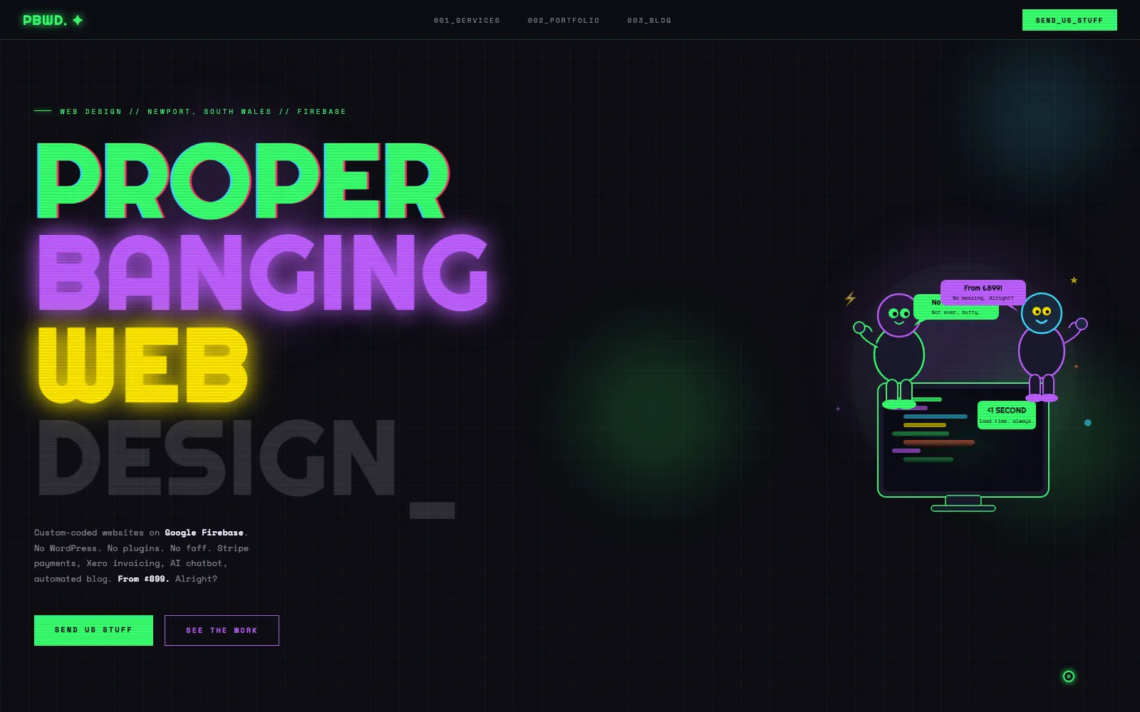Neon Arcade website design style preview