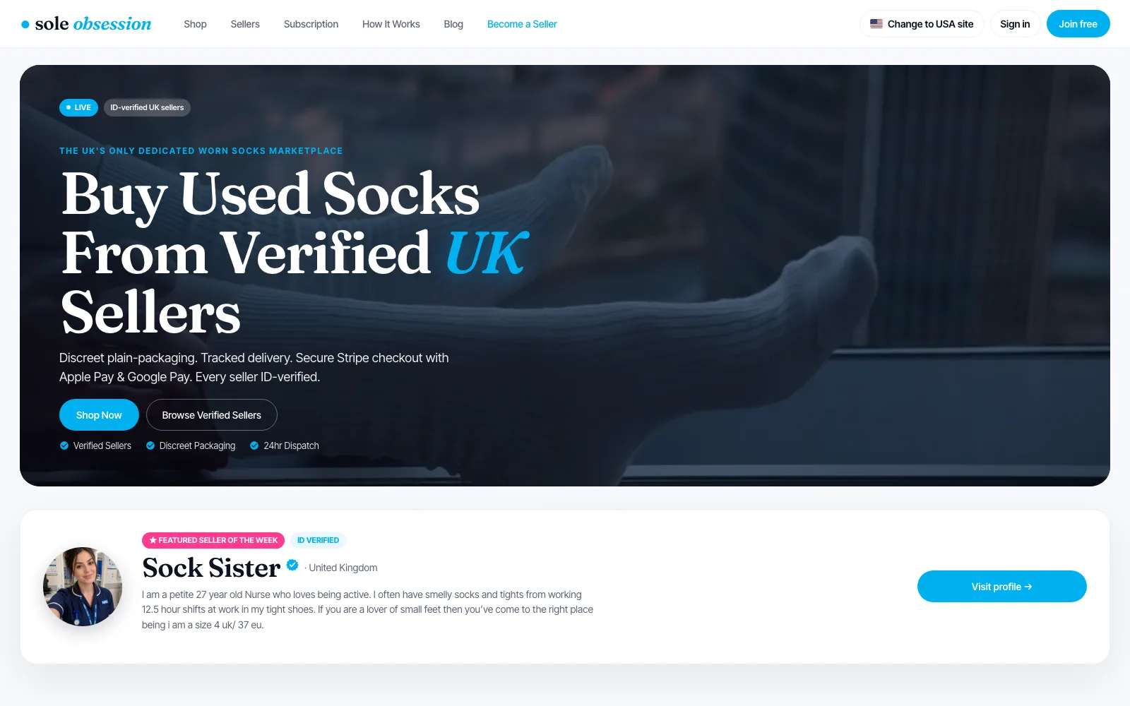 Sole Obsession marketplace homepage